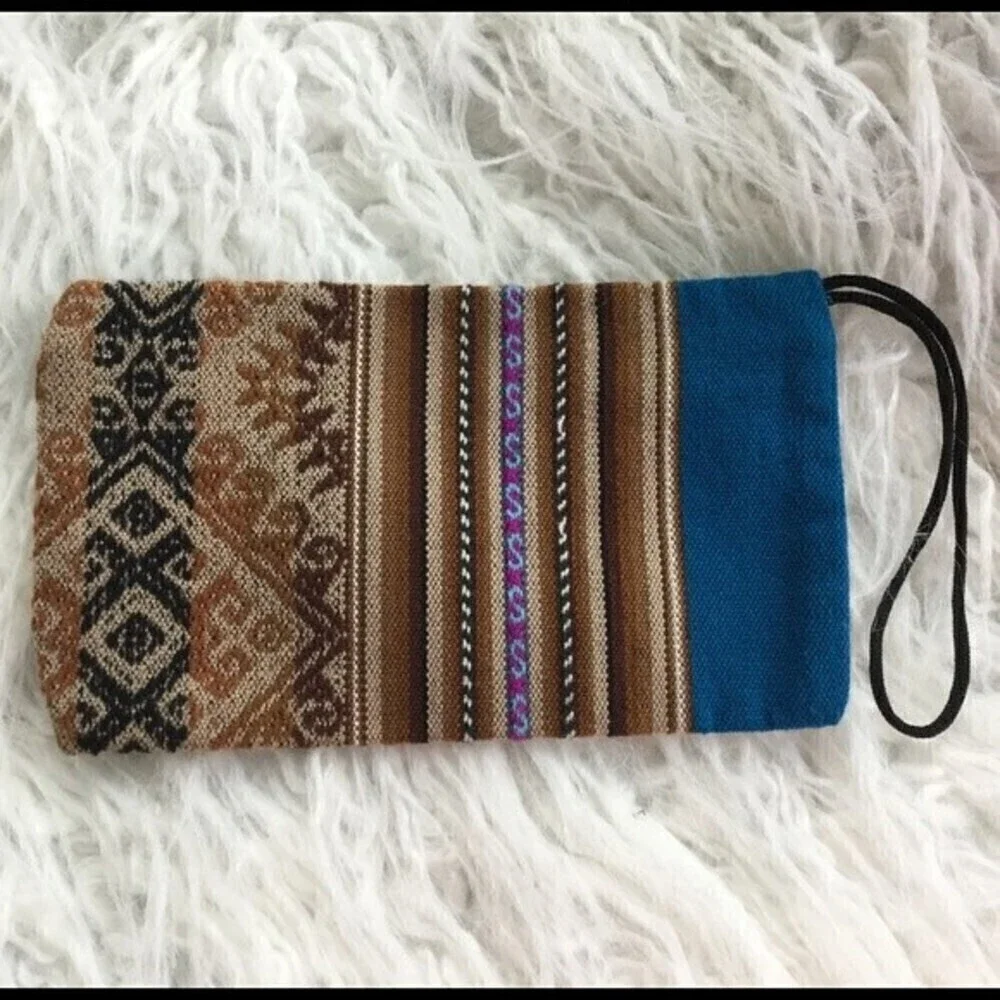 Pen Makeup Pouch Wristler Inca‎ Style Blue